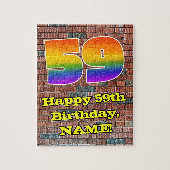 Puzzle 59º cumpleaños: Arcoiris inspirado en graffiti div (Vertical)