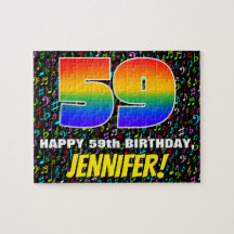 59º cumpleaños — Símbolos de música divertida y co