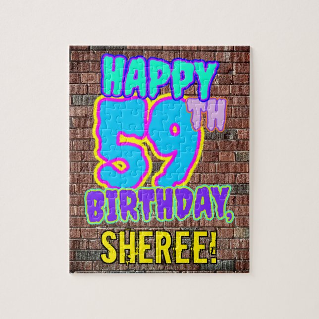 Puzzle 59th Birthday ~ Fun, Urban Graffiti Inspired Look (Vertical)