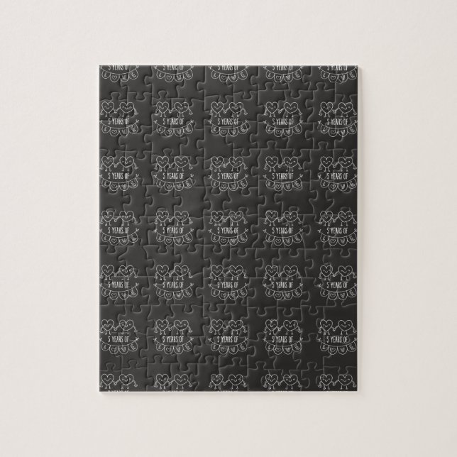 Puzzle 5.º Aniversario Gift Chalk Hearts (Vertical)