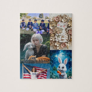 Puzzle 5 fotos personalizar rompecabezas, foto de collage