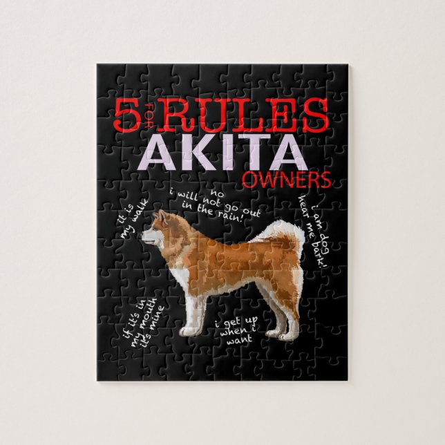 Puzzle 5 Reglas para los propietarios de Akita (Vertical)