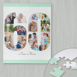 Puzzle 60.º cumpleaños número 60 Collage de fotos