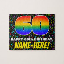 60 Aniversario — Símbolos divertidos, coloridos de