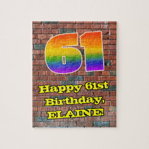 Puzzle 61° cumpleaños: Arcoiris 61 inspirado en graffitis