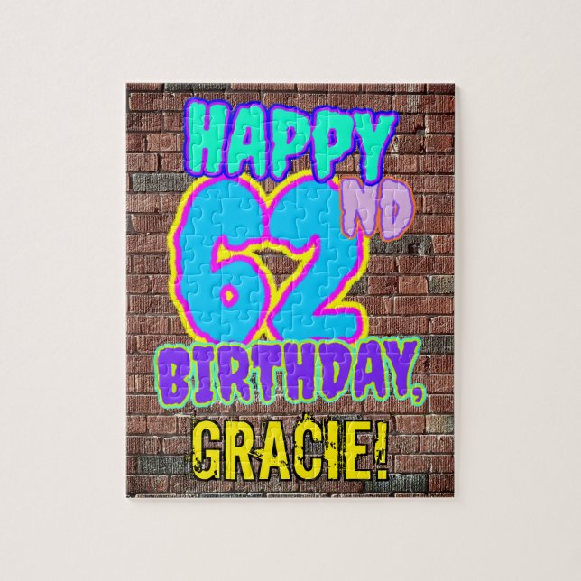 Puzzle 62° cumpleaños ~ Diversión, graffiti urbano inspir (Vertical)