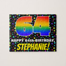 64º cumpleaños — Patrón de estadio divertido y col