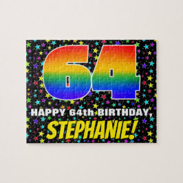 Puzzle 64º cumpleaños — Patrón de estadio divertido y col