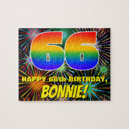 Puzzle 66º cumpleaños: Fuegos artificiales divertidos y c