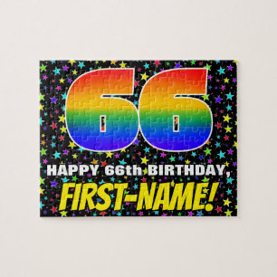 Puzzle 66º cumpleaños — Patrón de estadio divertido y col