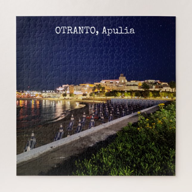 Puzzle 676 pieces Personalized Otranto by night, Apulia, (Vertical)