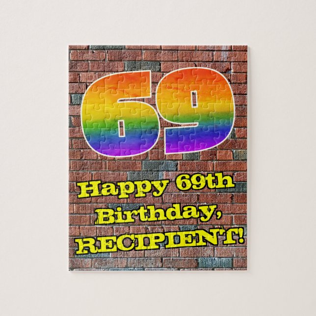 Puzzle 69º cumpleaños: Arcoiris inspirado en graffiti div (Vertical)