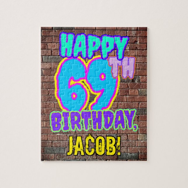 Puzzle 69 cumpleaños ~ Diversión, graffiti urbano inspira (Vertical)