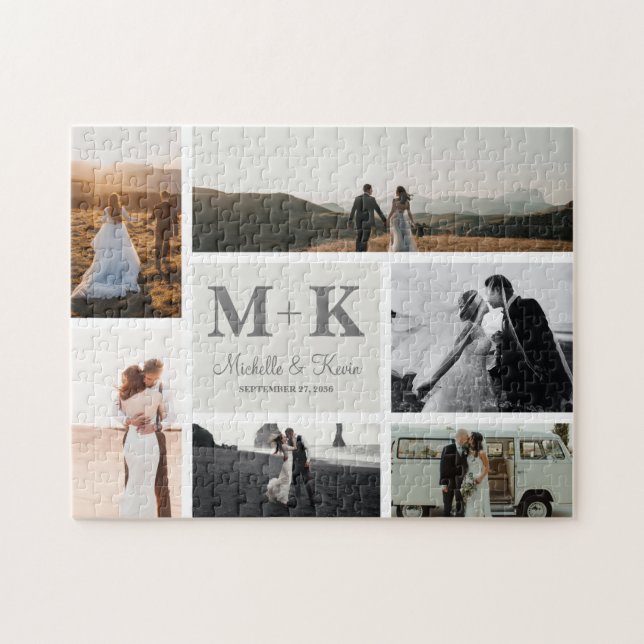 Puzzle 6 Collage de Bodas de fotografía Keepsake (Horizontal)