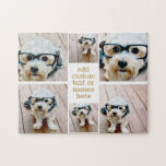 Puzzle 6 Collage de fotos Minimalista - dorado y blanco<br><div class="desc">Usa tus fotos o fotos favoritas para hacer un toque divertido para compartir con tus amigos. Un diseño simple con sólo instantáneas y un bloque de texto.</div>