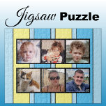 Puzzle 6 collage de fotos rayas amarillas azules<br><div class="desc">¡Junte recuerdos con nuestro rompecabezas de 6 fotos de personalizado! Perfecto para noches de juegos familiares o regalos sinceros, este rompecabezas te permite mostrar seis de tus fotos favoritas de una manera divertida e interactiva. Fabricado con materiales de alta calidad, el acabado brillante y brillante le da vida a sus...</div>
