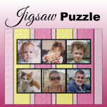 Puzzle 6 collage de fotos rayas amarillas rosadas<br><div class="desc">¡Junte recuerdos con nuestro rompecabezas de 6 fotos de personalizado! Perfecto para noches de juegos familiares o regalos sinceros, este rompecabezas te permite mostrar seis de tus fotos favoritas de una manera divertida e interactiva. Fabricado con materiales de alta calidad, el acabado brillante y brillante le da vida a sus...</div>