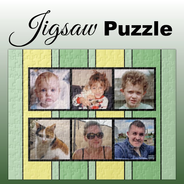 Puzzle 6 collage de fotos rayas amarillas verdes (Subido por el creador)