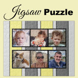 Puzzle 6 franjas amarillas grises de collage<br><div class="desc">¡Junte recuerdos con nuestro rompecabezas de 6 fotos de personalizado! Perfecto para noches de juegos familiares o regalos sinceros, este rompecabezas te permite mostrar seis de tus fotos favoritas de una manera divertida e interactiva. Fabricado con materiales de alta calidad, el acabado brillante y brillante le da vida a sus...</div>