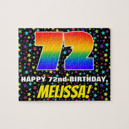 Puzzle 72.º cumpleaños — Patrón de estadio divertido y co