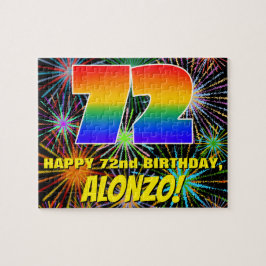 Puzzle 72° cumpleaños: Fuegos artificiales divertidos y c