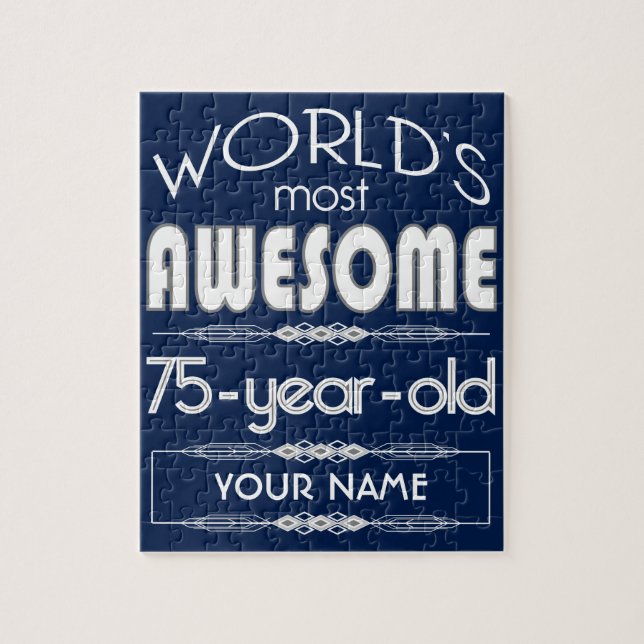 Puzzle 75.o Del cumpleaños de los mundos azul marino (Vertical)