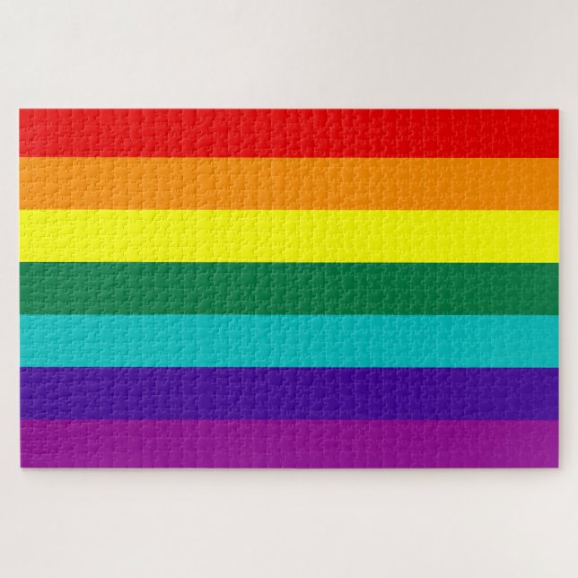 Puzzle 7 Rayas Bandera del Orgullo Gay Arcoiris (Horizontal)