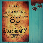 Puzzle 80.º cumpleaños Black Gold Legendary Vintage<br><div class="desc">Un elegante y personalizado rompecabezas vintage de 80 años que es fácil de personalizar pero difícil de completar para esa fiesta especial de cumpleaños.</div>