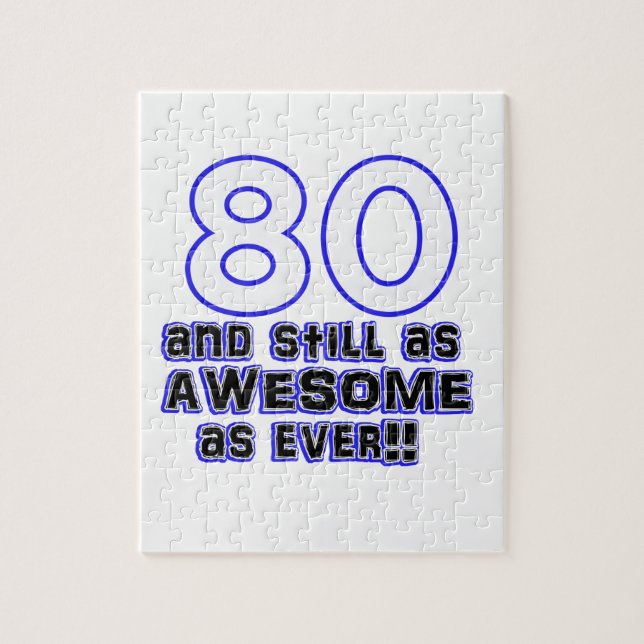 Puzzle 80.º diseño de cumpleaños (Vertical)