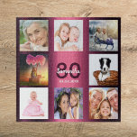 Puzzle 80 años de edad 80 foto colage mujer morada<br><div class="desc">Un regalo para el cumpleaños 80 de una mujer, celebrando su vida con un collage de ocho de tus fotos. Plantillas para un nombre, edad 80 y fecha. Fecha de nacimiento o fecha del aniversario. Letras de color morado oscuro y blanco. Color de fondo de gradiente morado giratorio y femenino....</div>