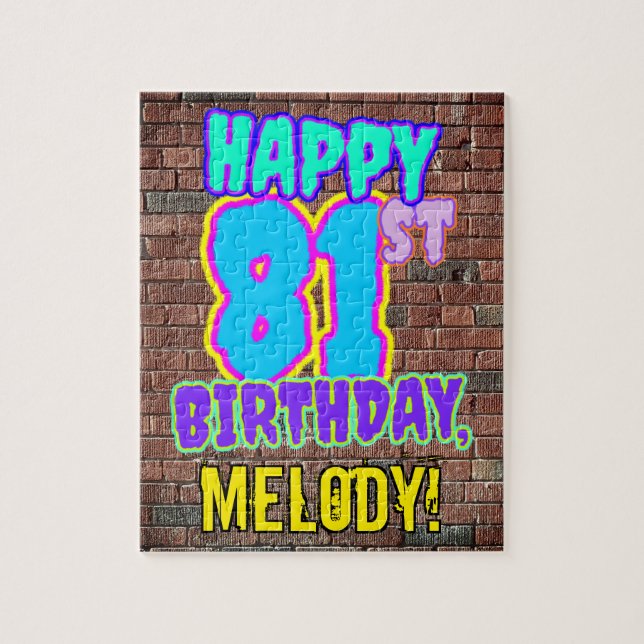 Puzzle 81 cumpleaños ~ Diversión, graffiti urbano inspira (Vertical)