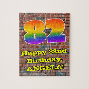Puzzle 82.º cumpleaños: Arcoiris 82 inspirado en graffiti