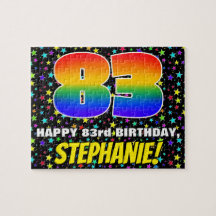 83 Aniversario — Patrón divertido y colorido del e