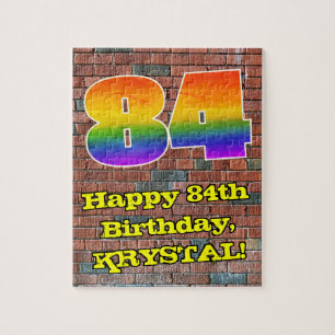 Puzzle 84° cumpleaños: Arcoiris 84 inspirado en graffitis