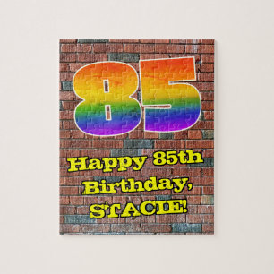 Puzzle 85º cumpleaños: Arcoiris 85 inspirado en graffitis