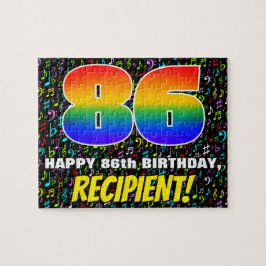 Puzzle 86º cumpleaños — Símbolos divertidos, coloridos de