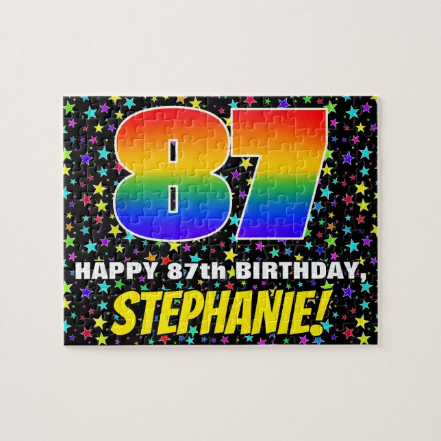 Puzzle 87 Aniversario — Patrón de estadio divertido y col (Horizontal)