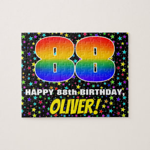 Puzzle 88º cumpleaños — Patrón de estadio divertido y col
