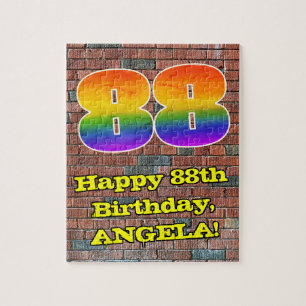 Puzzle 88.º cumpleaños: Arcoiris 88 inspirado en graffiti