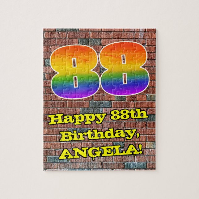 Puzzle 88.º cumpleaños: Arcoiris 88 inspirado en graffiti (Vertical)