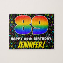 89º cumpleaños — Símbolos de música divertida y co