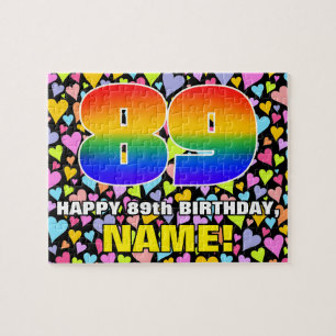 Puzzle 89 cumpleaños — Corazones divertidos y cariñosos c