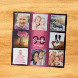 Puzzle 90 años 90 foto colage mujer púrpura<br><div class="desc">Un regalo para el cumpleaños 90 de una mujer, celebrando su vida con un collage de ocho de tus fotos. Plantillas para un nombre, edad 90 y fecha. Fecha de nacimiento o fecha del aniversario. Letras de color morado oscuro y blanco. Color de fondo de gradiente morado giratorio y femenino....</div>