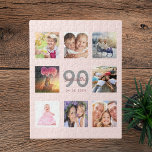 Puzzle 90 cumpleaños personalizado foto rosa color rosa d<br><div class="desc">Un regalo de cumpleaños número 90 único, celebrando su vida con un collage de 8 de sus fotos. Añada imágenes de su familia, amigos, mascotas, pasatiempos o destino de viaje de ensueño. Personalice y agregue un nombre, edad 90 y fecha. Letras de color oro gris y rosa oscuro. Color de...</div>