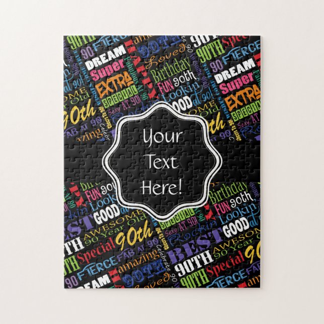 Puzzle 90.o monograma personalizado de la fiesta de (Vertical)