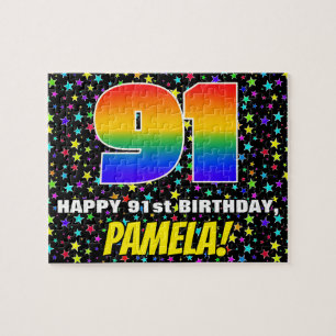 Puzzle 91.ª Cumpleaños — Patrón de estela divertida y col
