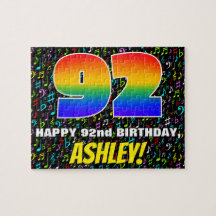 92º cumpleaños — Símbolos de música divertida y co