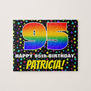 Puzzle 95º cumpleaños — Patrón de estadio divertido y col