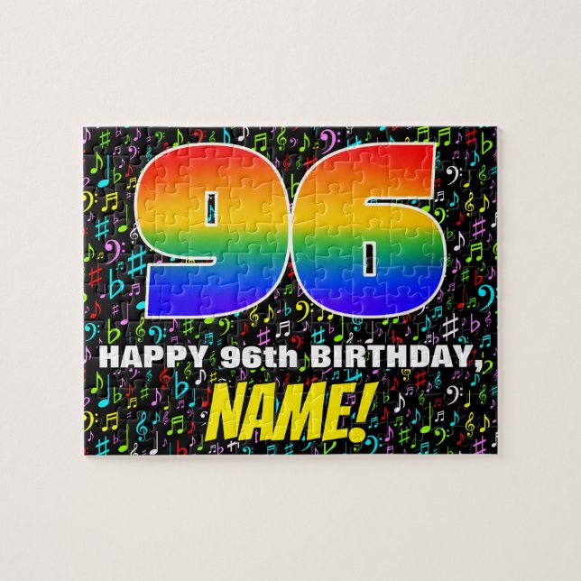 Puzzle 96 cumpleaños — Símbolos de música divertidos y co (Horizontal)