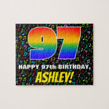 97º cumpleaños — Símbolos de música divertida y co